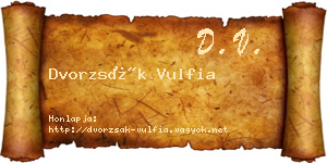 Dvorzsák Vulfia névjegykártya